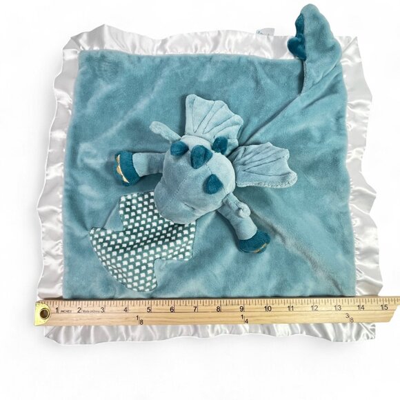 Demitri Dragon Snuggler Lovey Satin Trim Blanket Wings Fleece Plush Stuffed - Picture 10 of 11